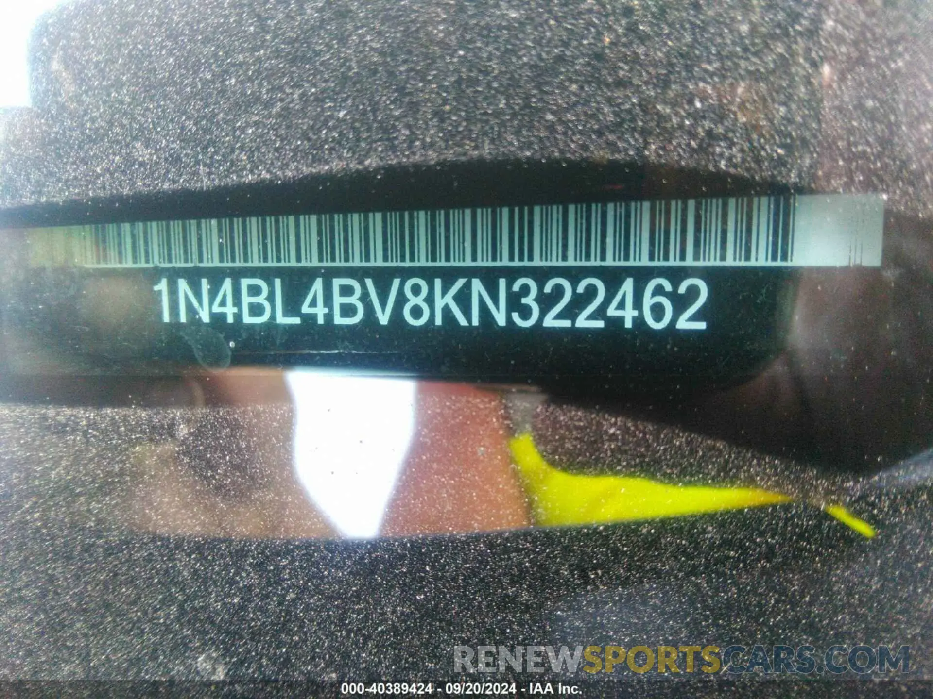9 fotografías del automóvil dañado 1N4BL4BV8KN322462 NISSAN ALTIMA 2019