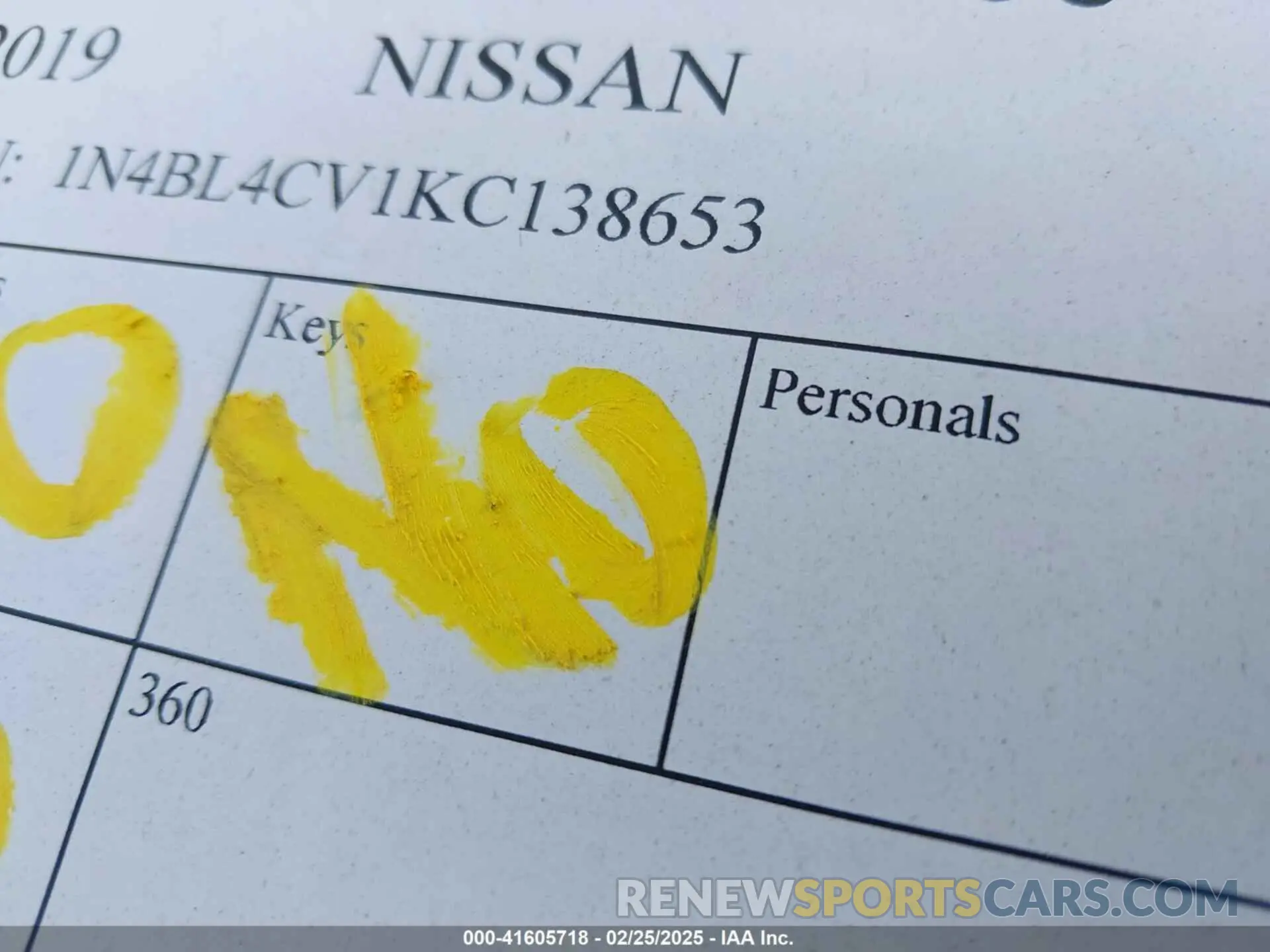 11 fotografías del automóvil dañado 1N4BL4CV1KC138653 NISSAN ALTIMA 2019
