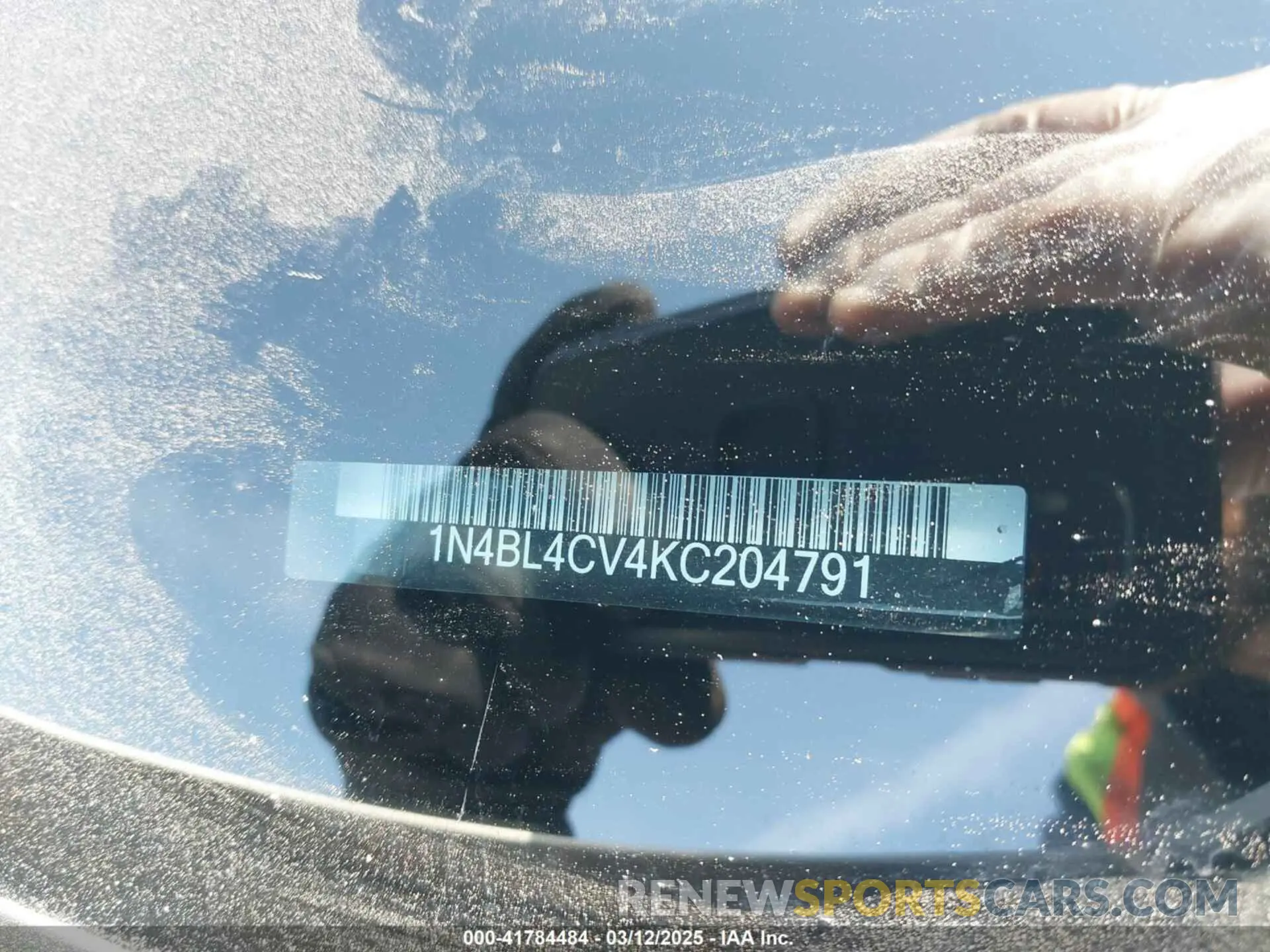 9 fotografías del automóvil dañado 1N4BL4CV4KC204791 NISSAN ALTIMA 2019