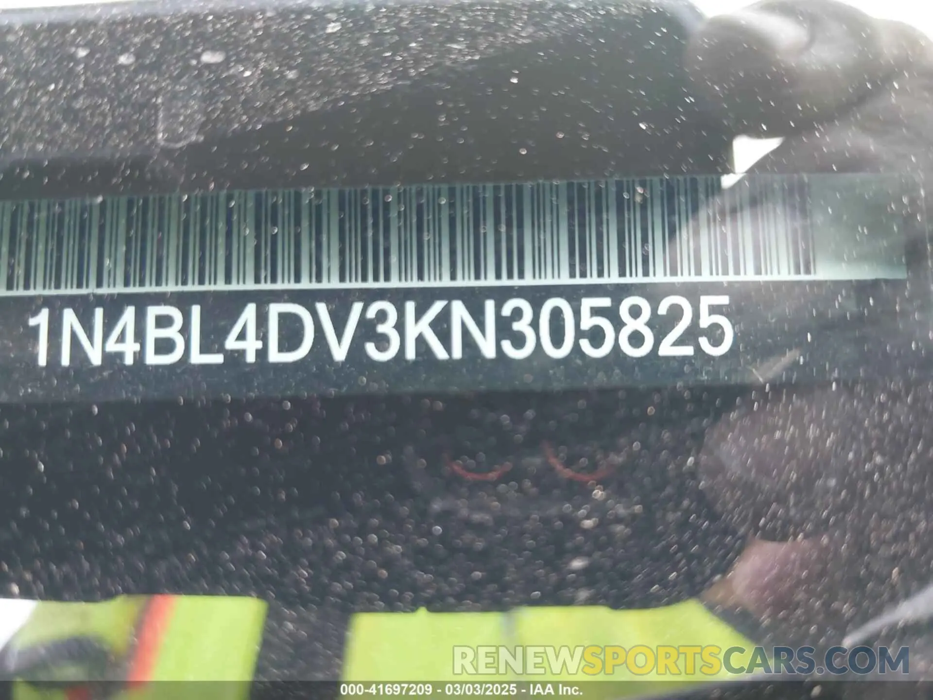 9 fotografías del automóvil dañado 1N4BL4DV3KN305825 NISSAN ALTIMA 2019