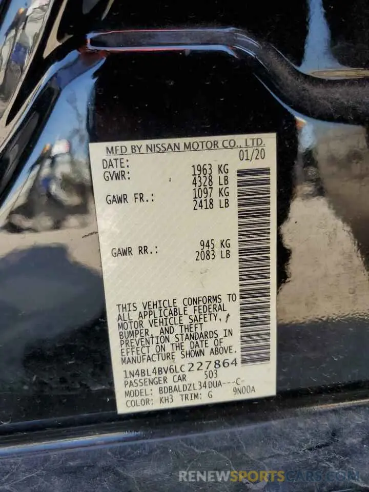 14 fotografías del automóvil dañado 1N4BL4BV6LC227864 NISSAN ALTIMA 2020