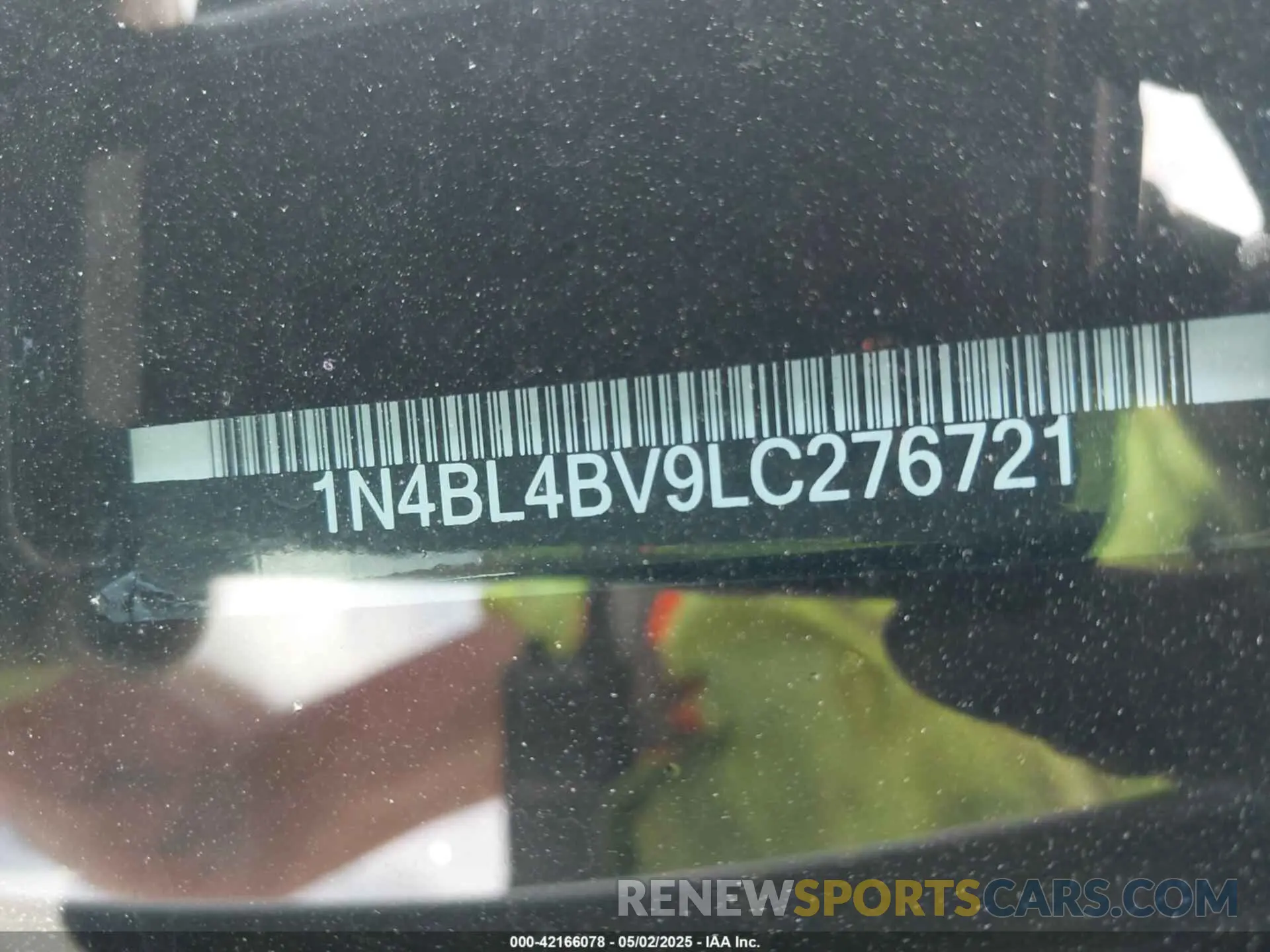 9 fotografías del automóvil dañado 1N4BL4BV9LC276721 NISSAN ALTIMA 2020