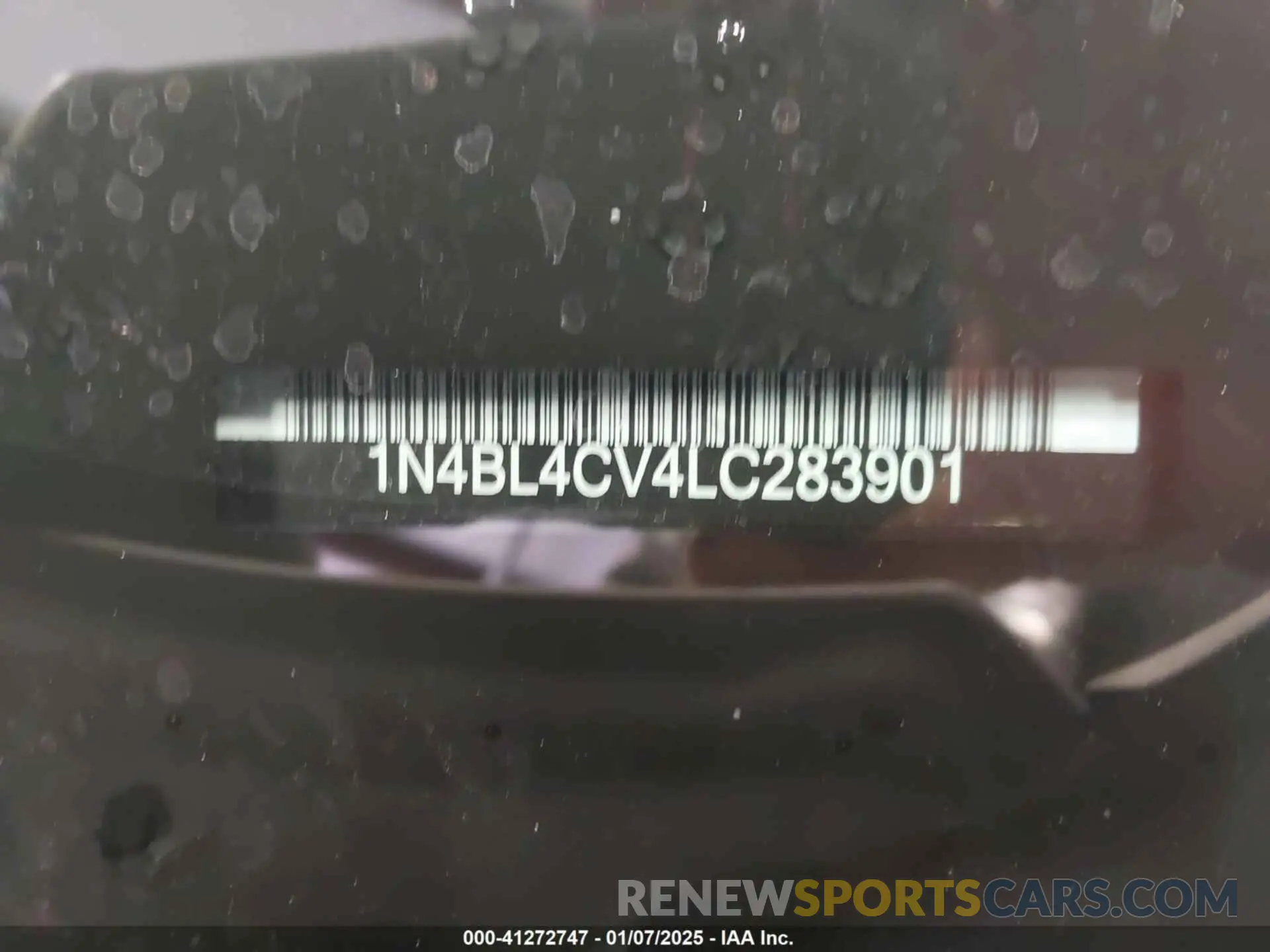 9 fotografías del automóvil dañado 1N4BL4CV4LC283901 NISSAN ALTIMA 2020