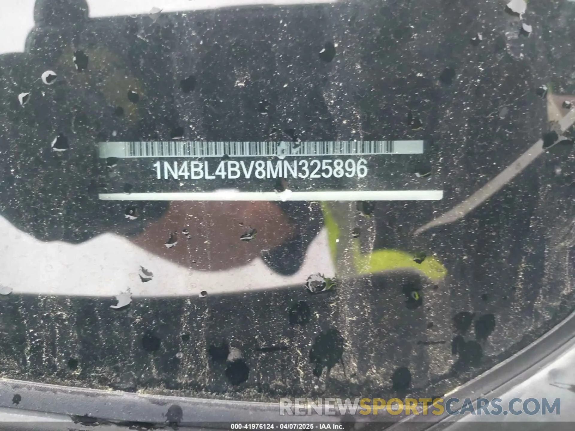 9 fotografías del automóvil dañado 1N4BL4BV8MN325896 NISSAN ALTIMA 2021