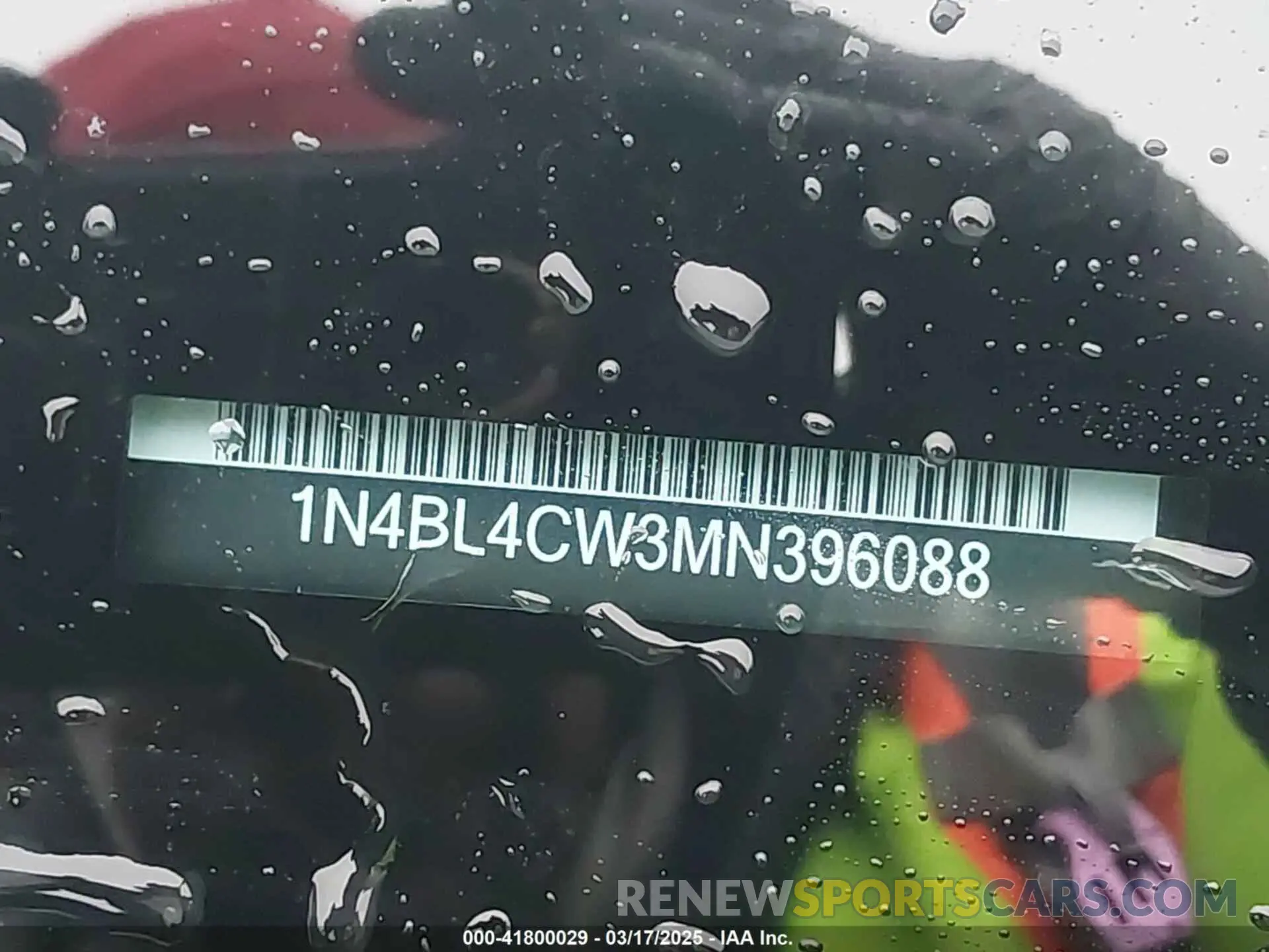 17 fotografías del automóvil dañado 1N4BL4CW3MN396088 NISSAN ALTIMA 2021