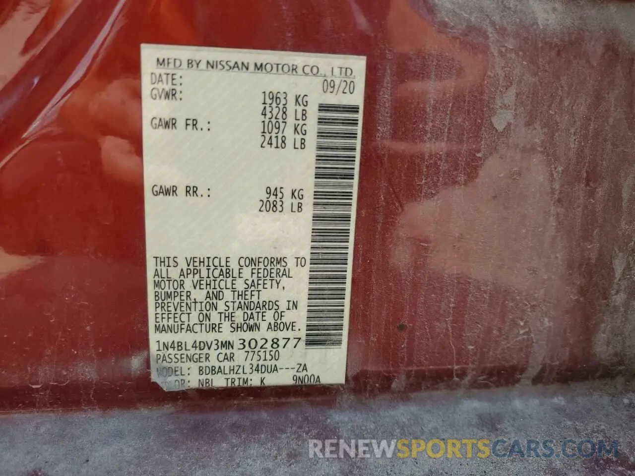 14 fotografías del automóvil dañado 1N4BL4DV3MN302877 NISSAN ALTIMA 2021