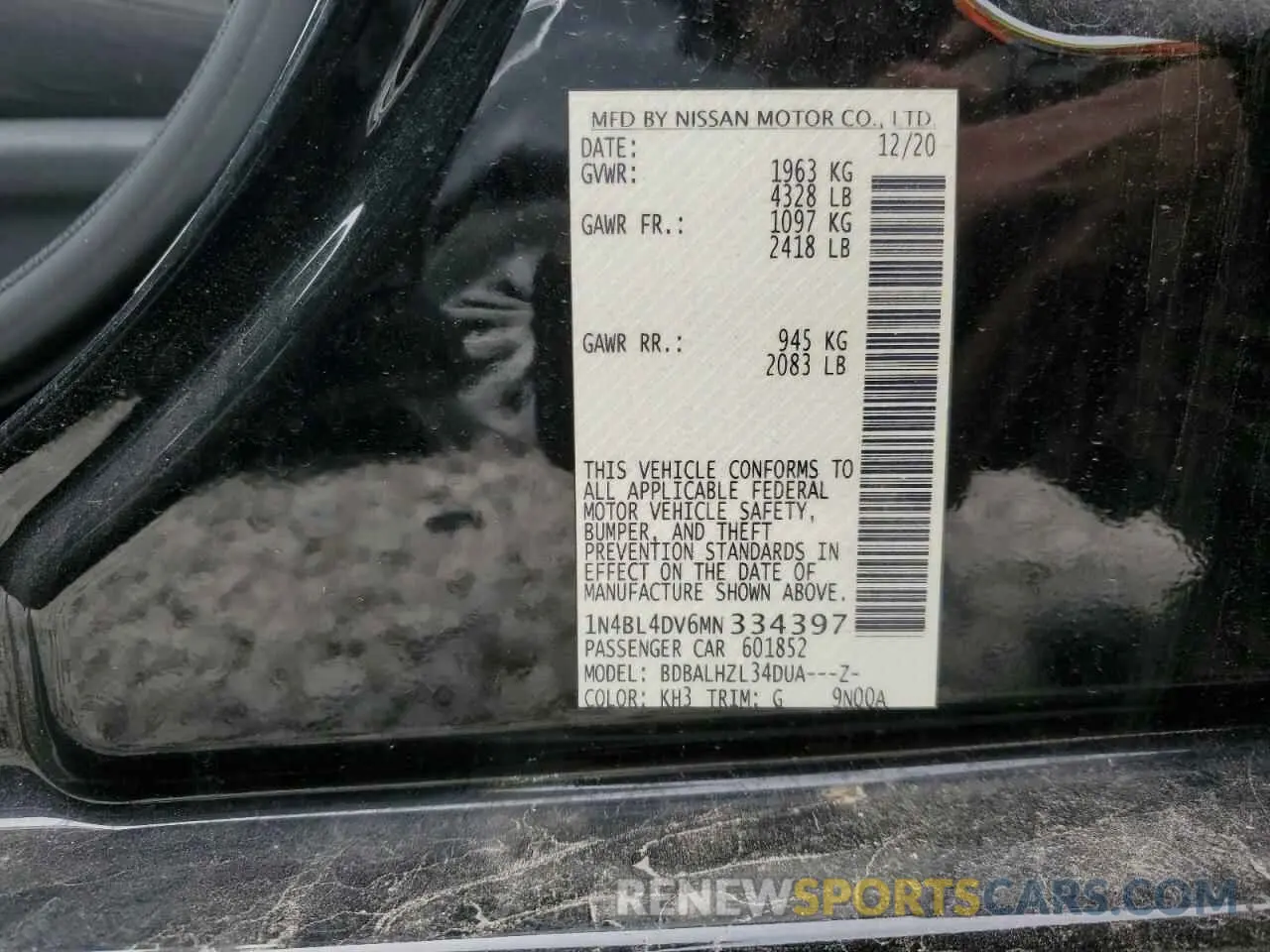 13 fotografías del automóvil dañado 1N4BL4DV6MN334397 NISSAN ALTIMA 2021