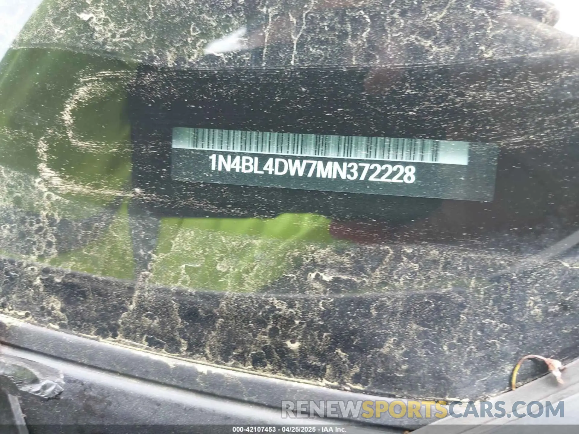 9 fotografías del automóvil dañado 1N4BL4DW7MN372228 NISSAN ALTIMA 2021