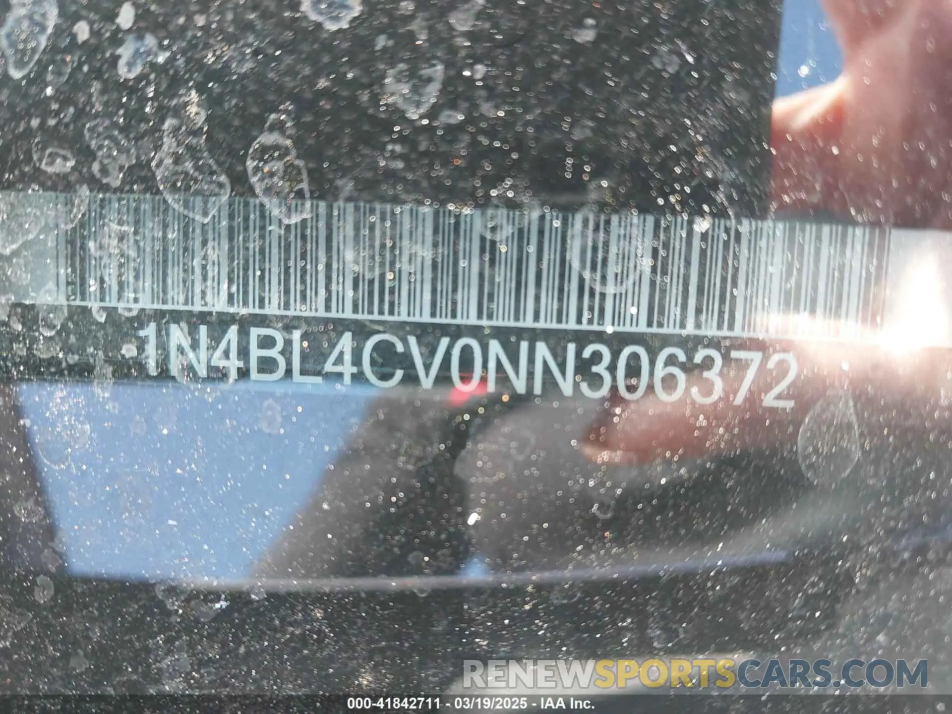 9 fotografías del automóvil dañado 1N4BL4CV0NN306372 NISSAN ALTIMA 2022