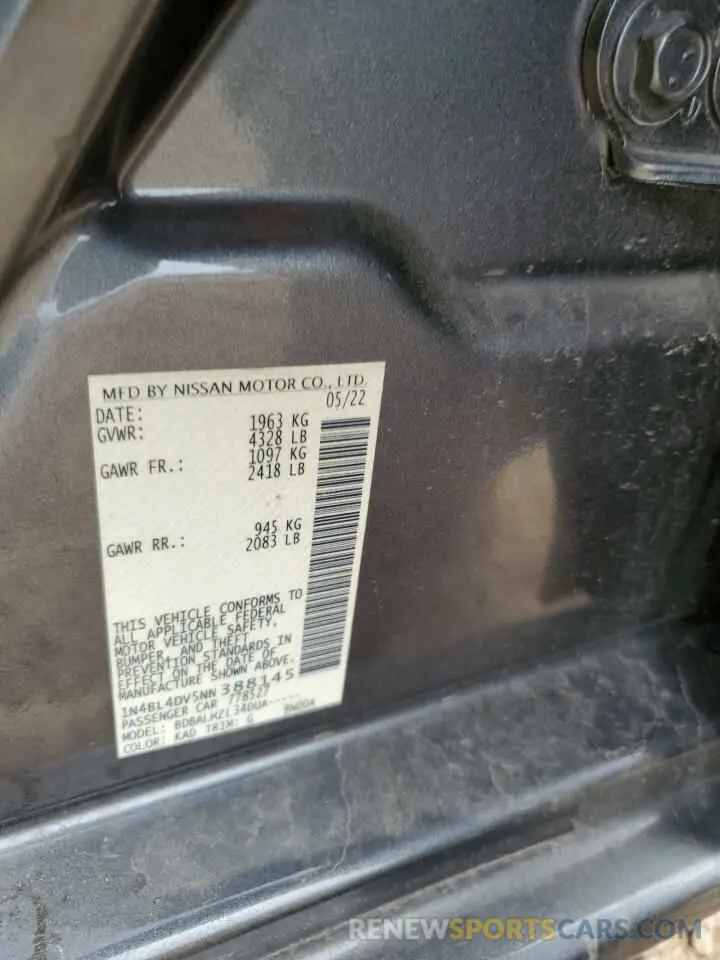 14 fotografías del automóvil dañado 1N4BL4DV5NN388145 NISSAN ALTIMA 2022