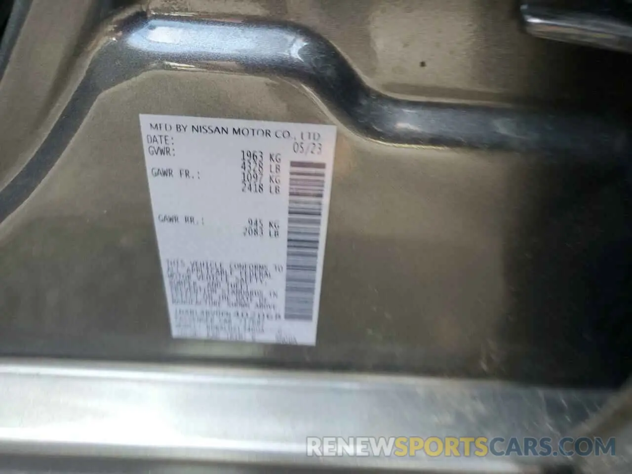 12 fotografías del automóvil dañado 1N4BL4BV0PN402068 NISSAN ALTIMA 2023