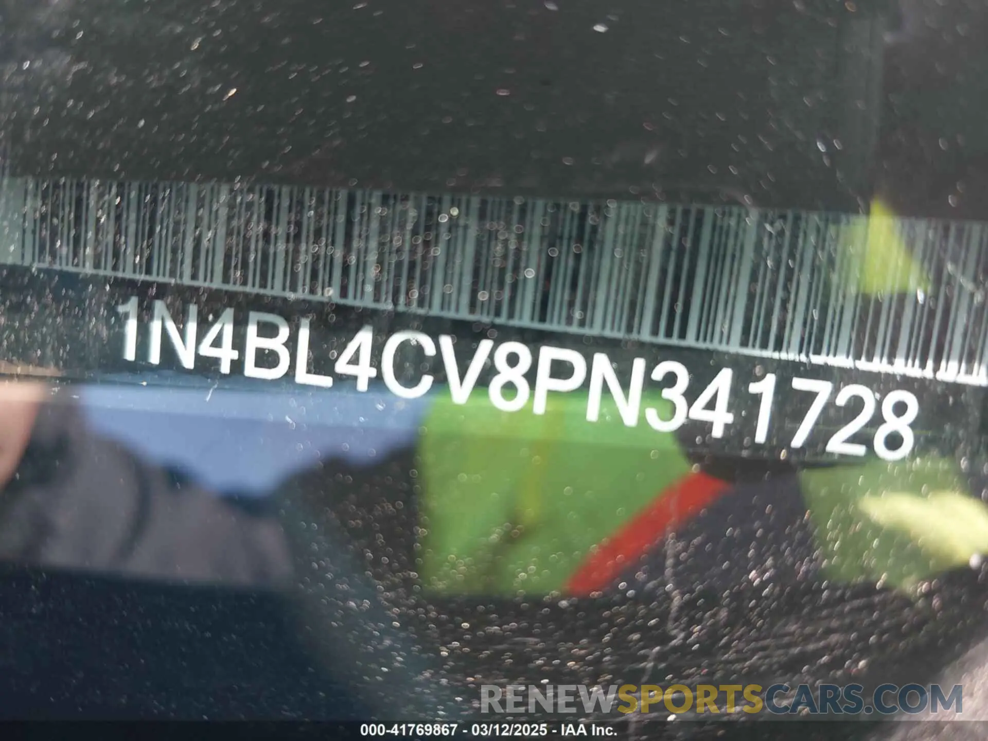 9 fotografías del automóvil dañado 1N4BL4CV8PN341728 NISSAN ALTIMA 2023
