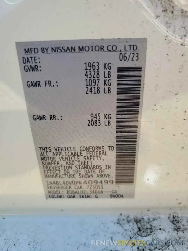 14 fotografías del automóvil dañado 1N4BL4DV0PN409499 NISSAN ALTIMA 2023