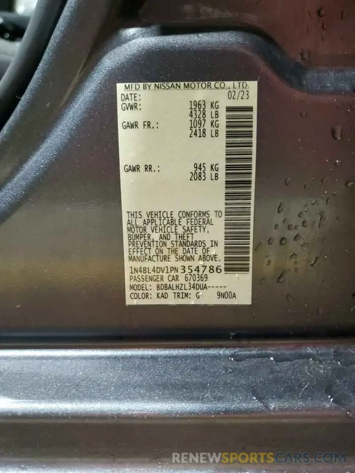 12 fotografías del automóvil dañado 1N4BL4DV1PN354786 NISSAN ALTIMA 2023