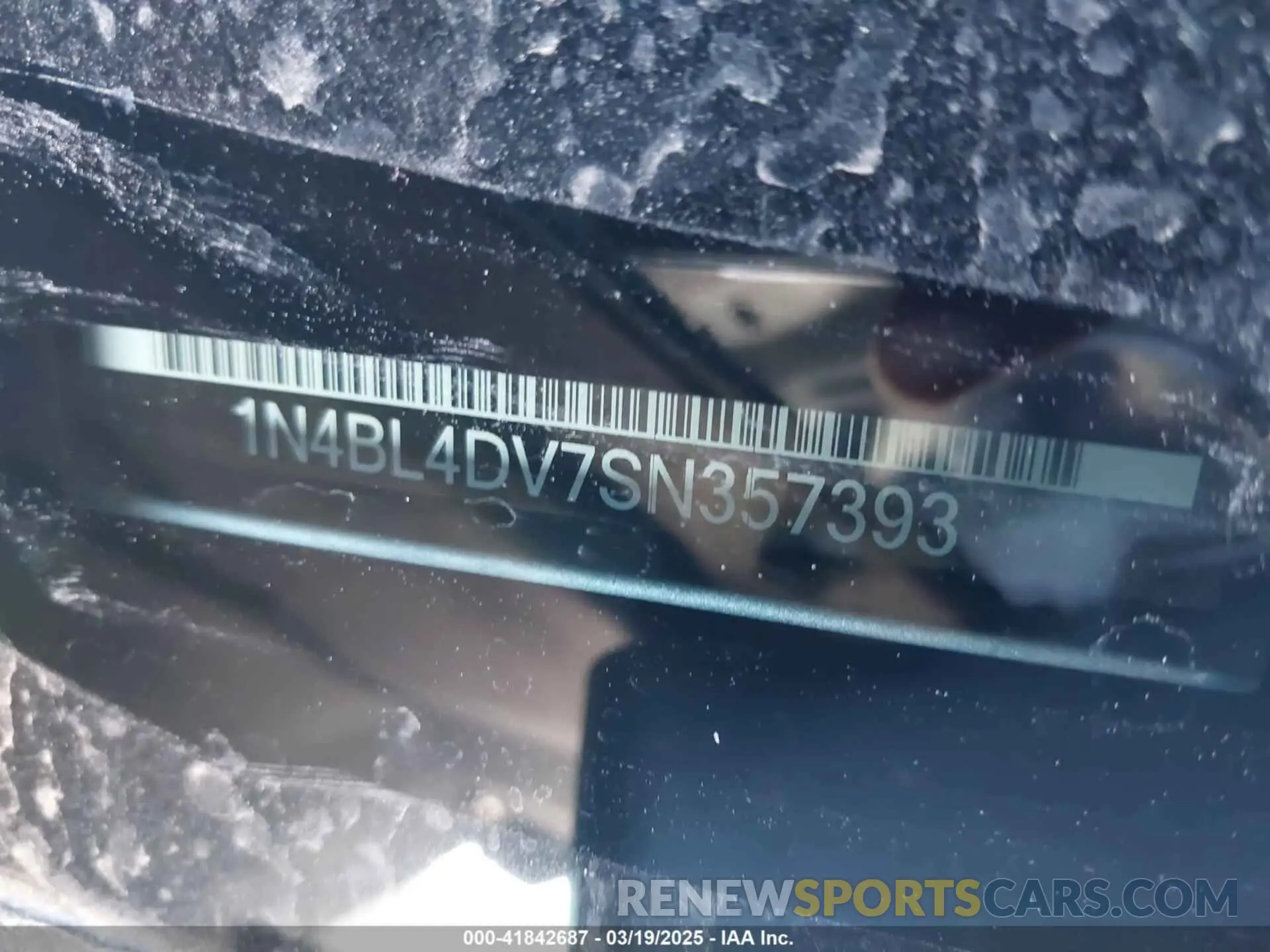 9 fotografías del automóvil dañado 1N4BL4DV7SN357393 NISSAN ALTIMA 2025