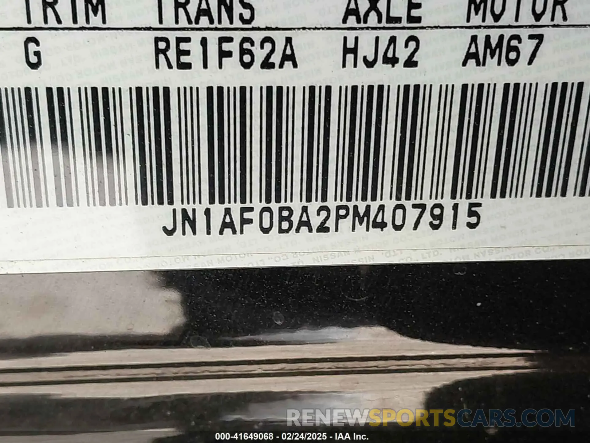 9 fotografías del automóvil dañado JN1AF0BA2PM407915 NISSAN ARIYA 2023