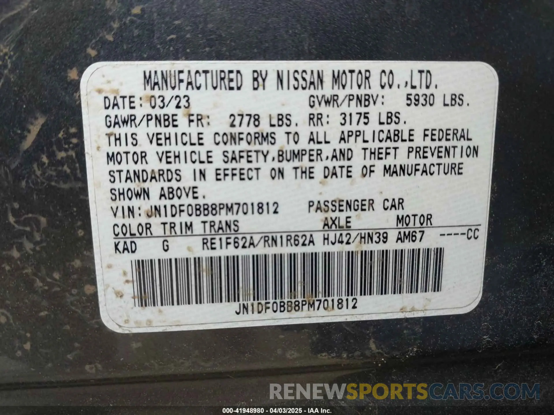 9 fotografías del automóvil dañado JN1DF0BB8PM701812 NISSAN ARIYA 2023