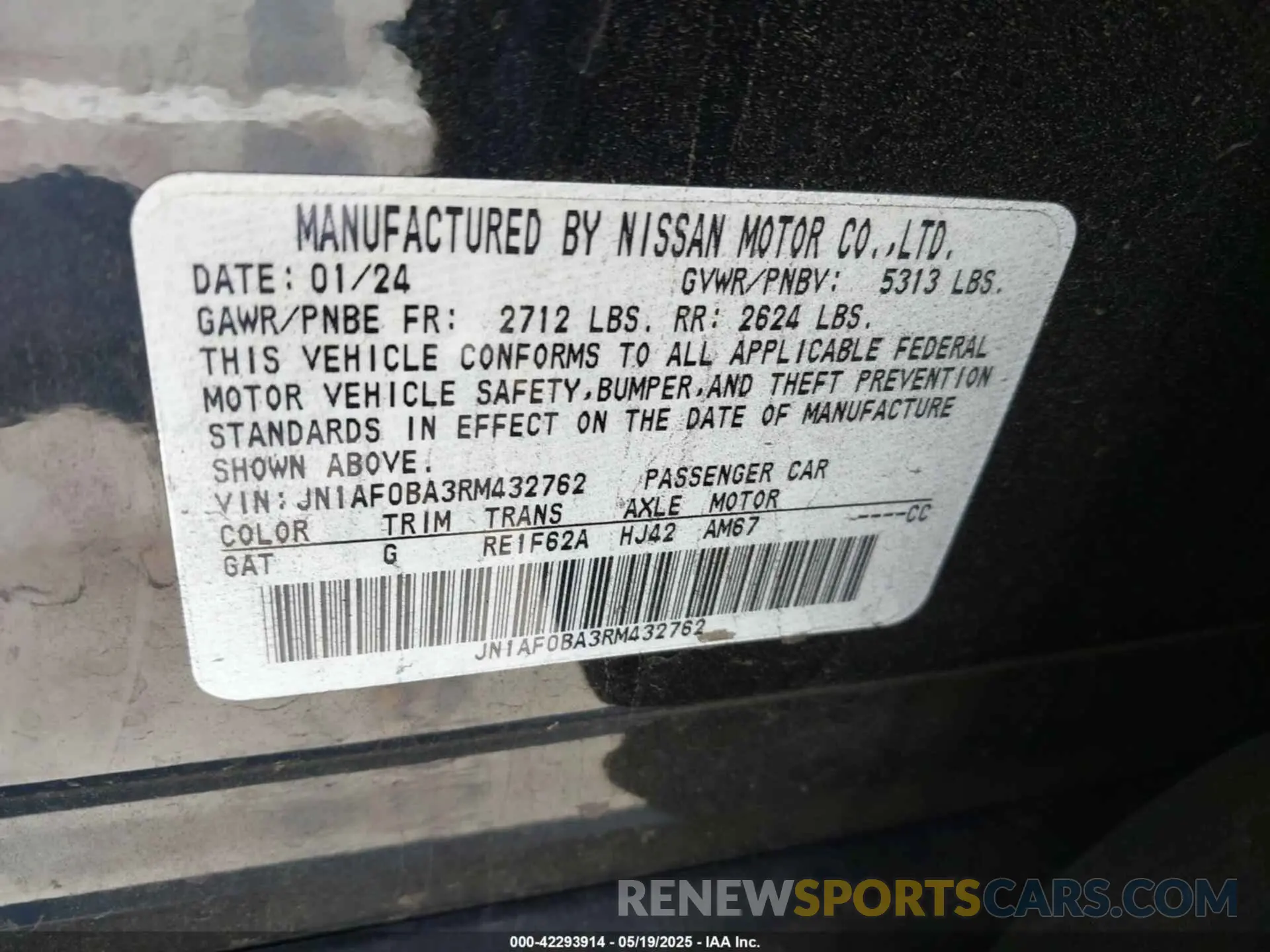 9 fotografías del automóvil dañado JN1AF0BA3RM432762 NISSAN ARIYA 2024