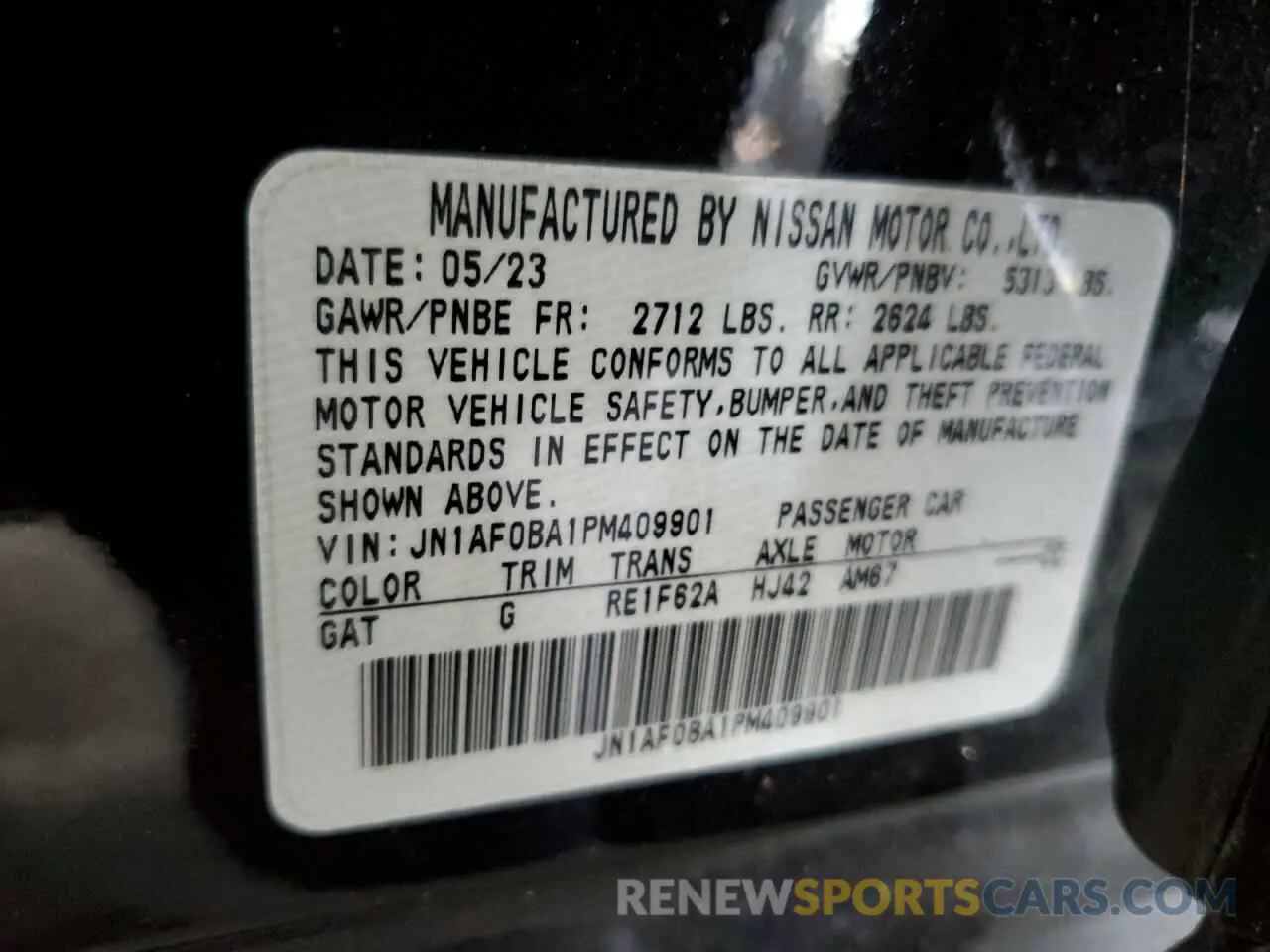 13 fotografías del automóvil dañado JN1AF0BA1PM409901 NISSAN ARIYA ENGA 2023