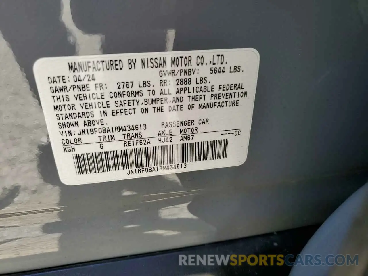 14 fotografías del automóvil dañado JN1BF0BA1RM434613 NISSAN ARIYA EVOL 2024