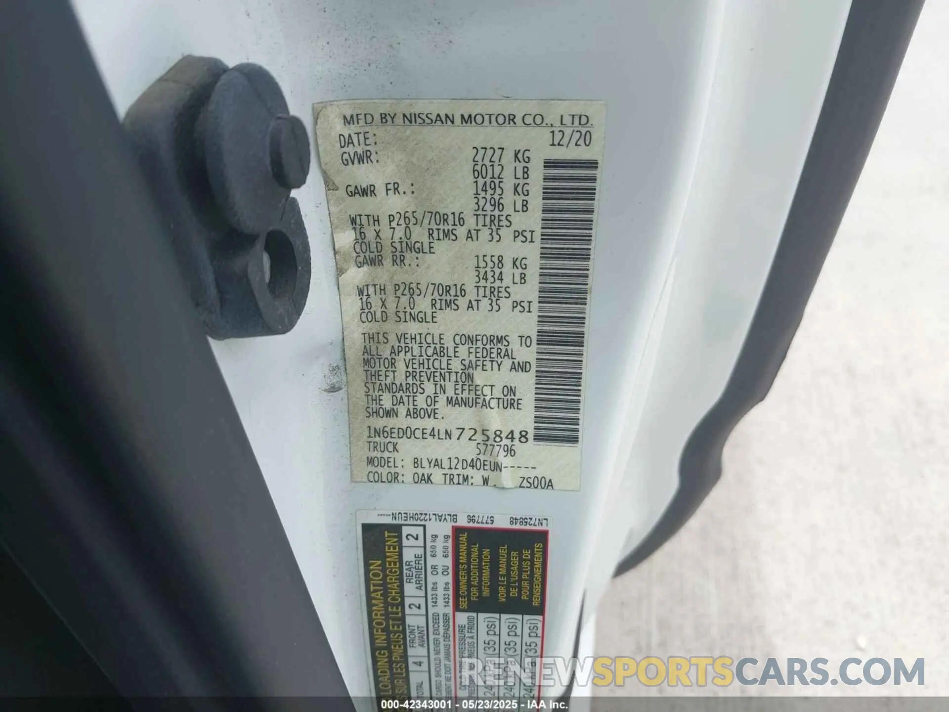 9 fotografías del automóvil dañado 1N6ED0CE4LN725848 NISSAN FRONTIER 2020