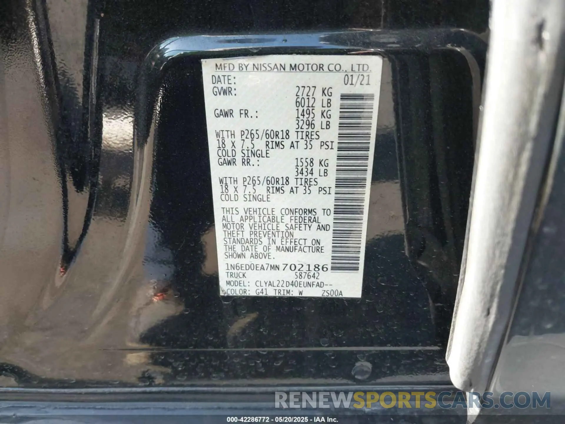 9 fotografías del automóvil dañado 1N6ED0EA7MN702186 NISSAN FRONTIER 2021