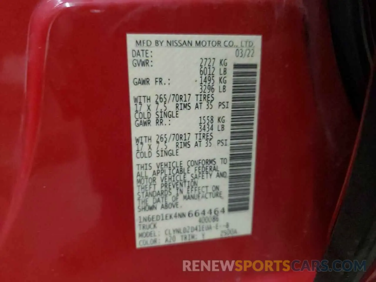 13 fotografías del automóvil dañado 1N6ED1EK4NN664464 NISSAN FRONTIER 2022