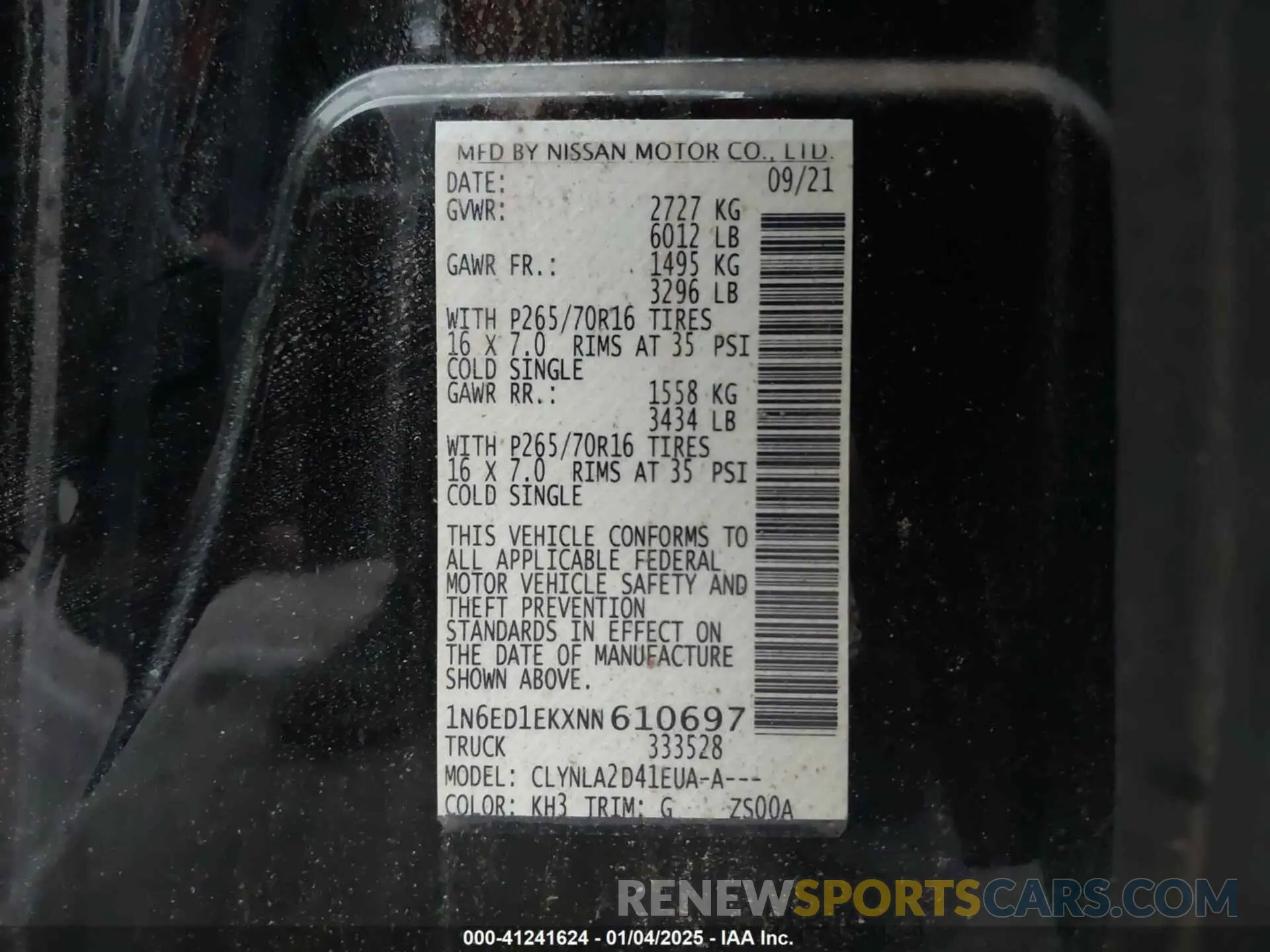 9 fotografías del automóvil dañado 1N6ED1EKXNN610697 NISSAN FRONTIER 2022