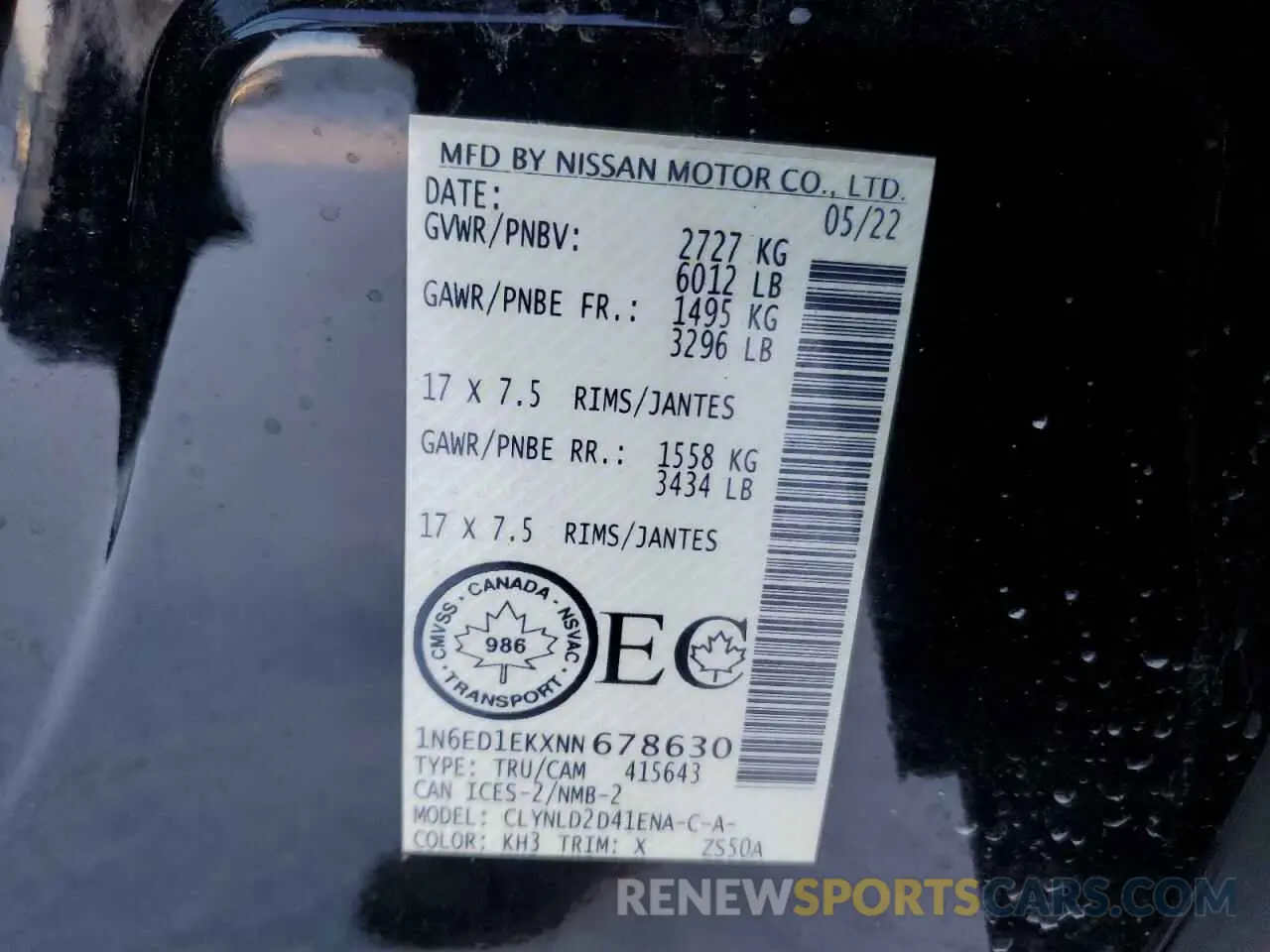 12 fotografías del automóvil dañado 1N6ED1EKXNN678630 NISSAN FRONTIER 2022