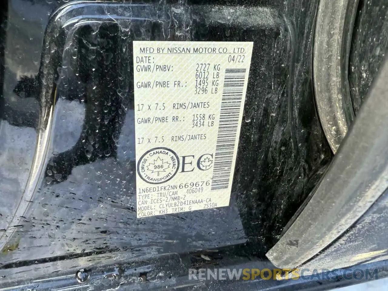 12 fotografías del automóvil dañado 1N6ED1FK2NN669676 NISSAN FRONTIER 2022