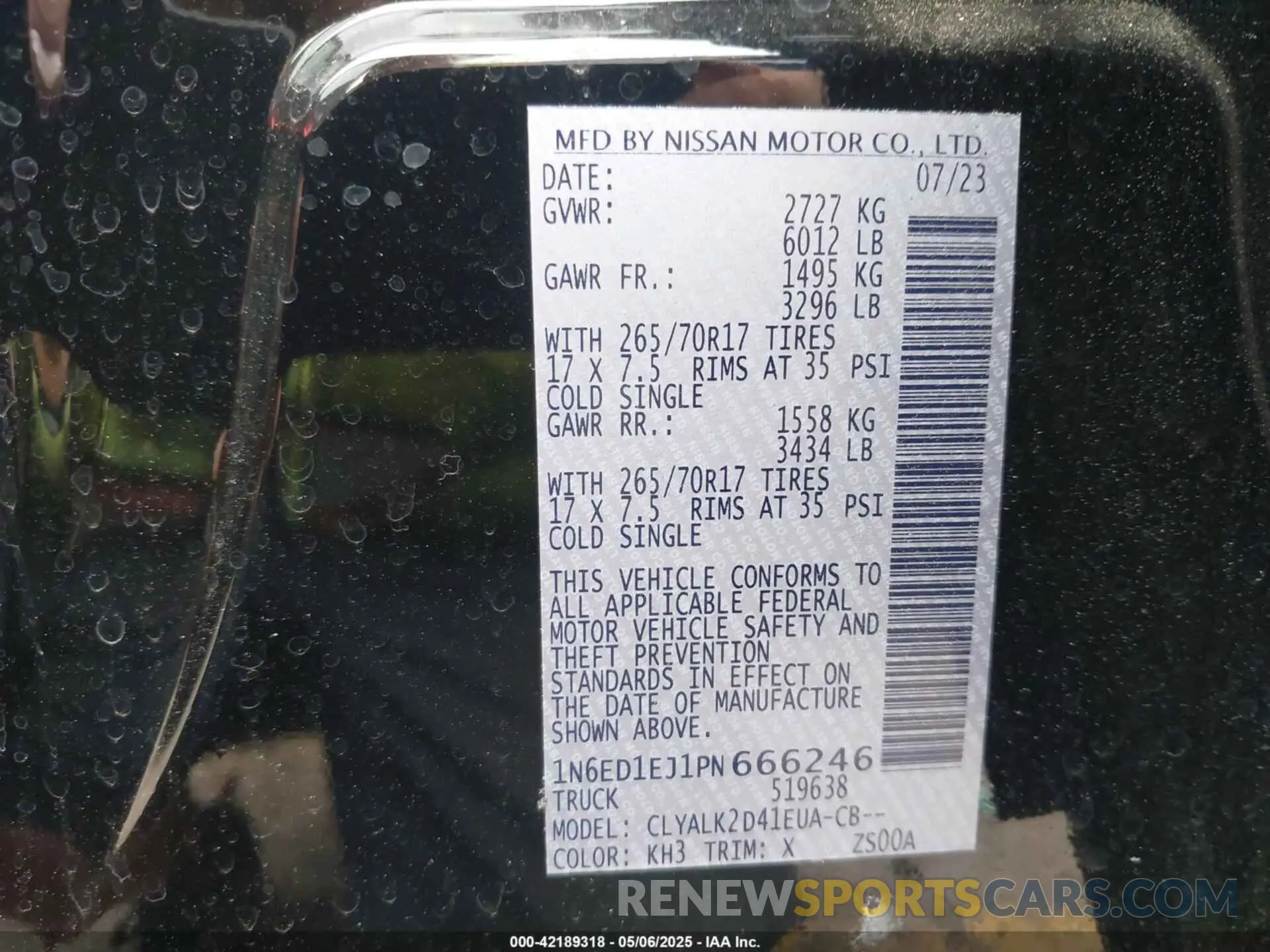 9 fotografías del automóvil dañado 1N6ED1EJ1PN666246 NISSAN FRONTIER 2023