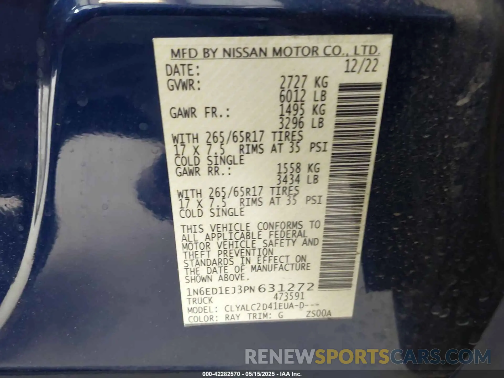 9 fotografías del automóvil dañado 1N6ED1EJ3PN631272 NISSAN FRONTIER 2023