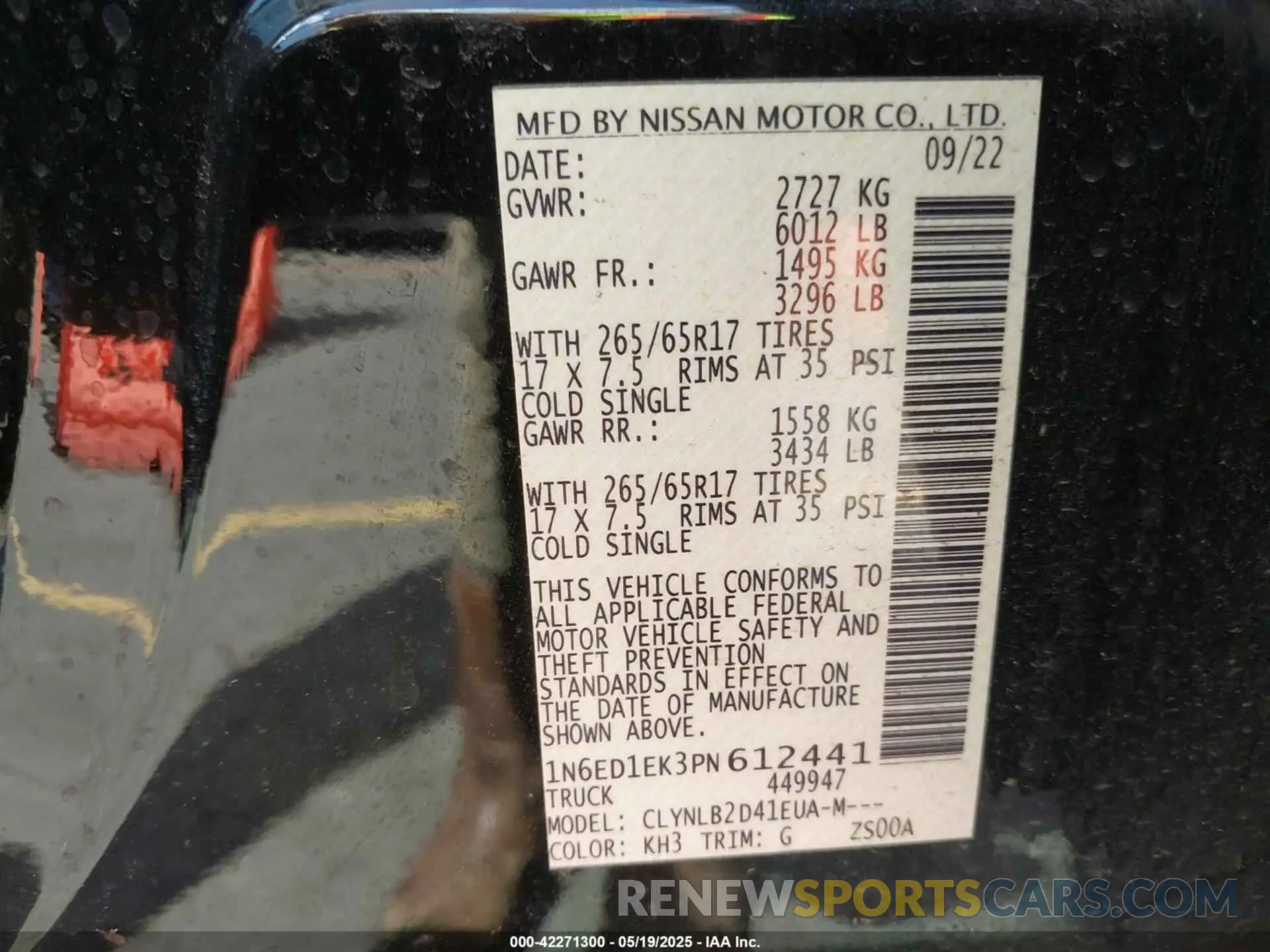 9 fotografías del automóvil dañado 1N6ED1EK3PN612441 NISSAN FRONTIER 2023