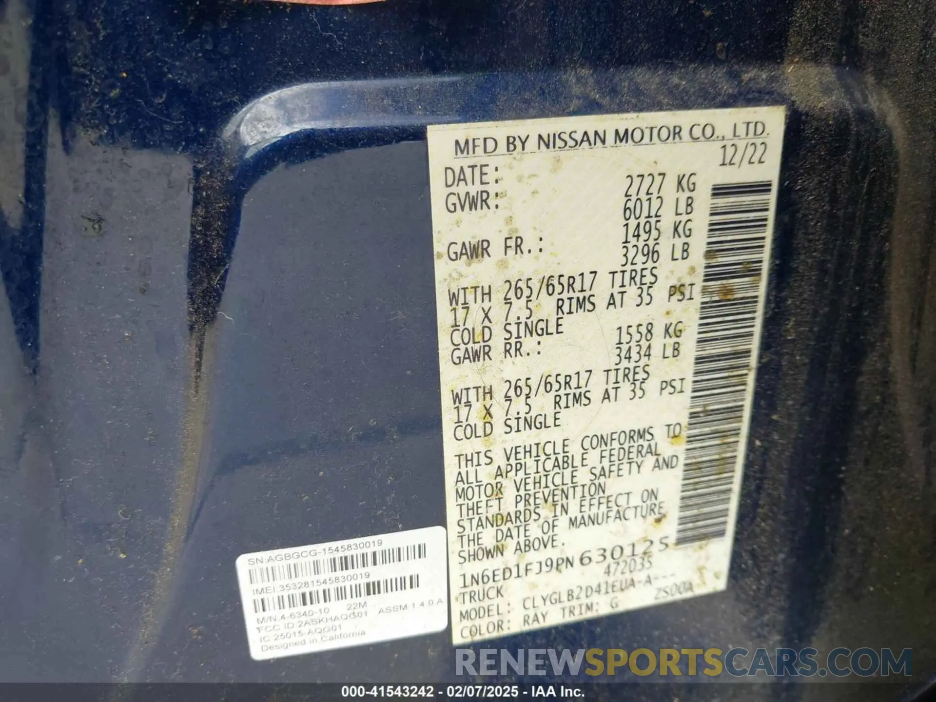 9 fotografías del automóvil dañado 1N6ED1FJ9PN630125 NISSAN FRONTIER 2023