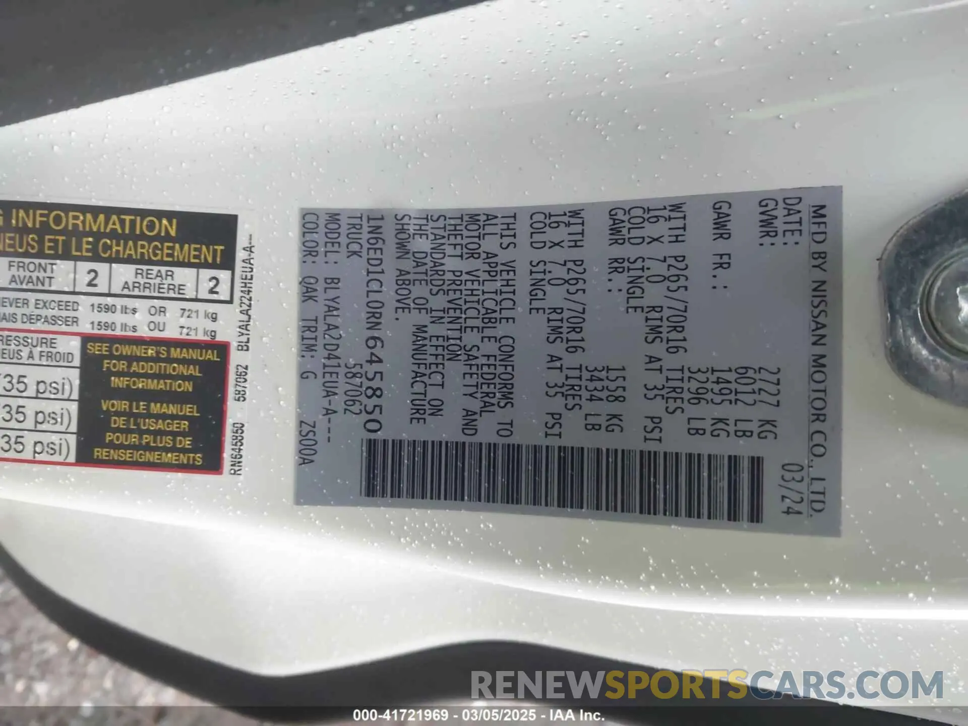 9 fotografías del automóvil dañado 1N6ED1CL0RN645850 NISSAN FRONTIER 2024