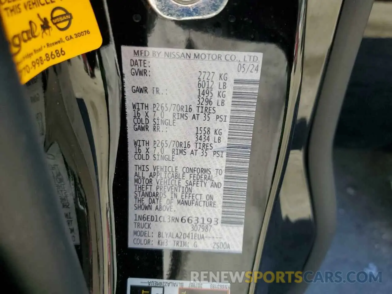 13 fotografías del automóvil dañado 1N6ED1CL3RN663193 NISSAN FRONTIER 2024