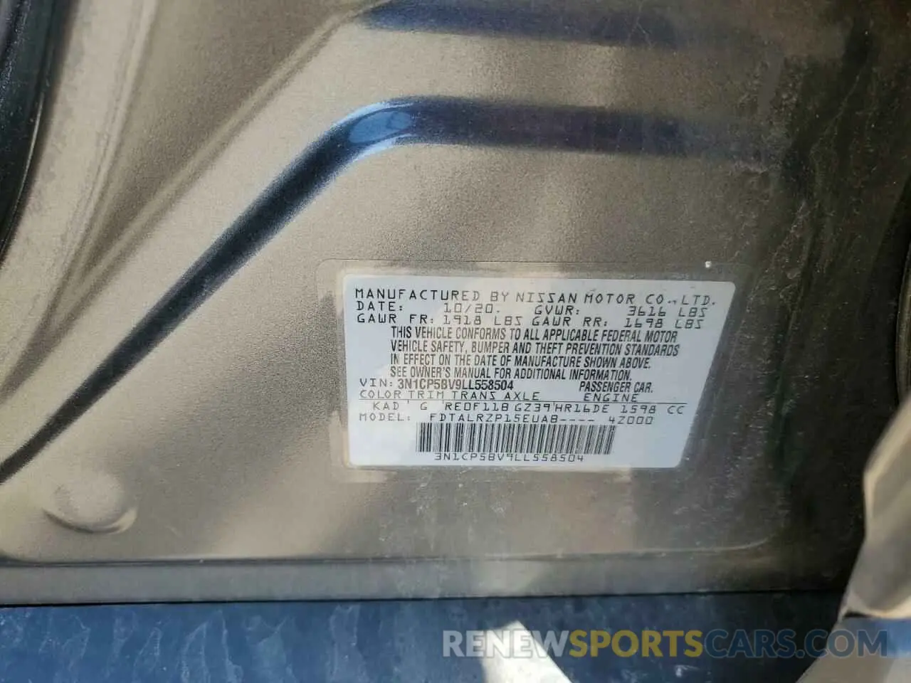 14 fotografías del automóvil dañado 3N1CP5BV9LL558504 NISSAN KICKS 2020