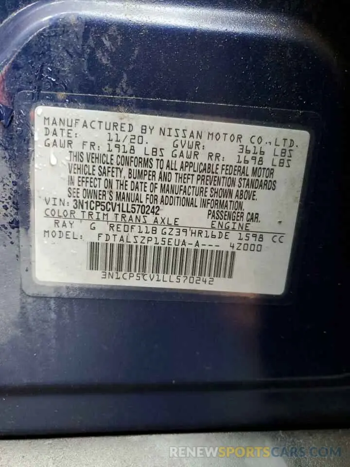 13 fotografías del automóvil dañado 3N1CP5CV1LL570242 NISSAN KICKS 2020