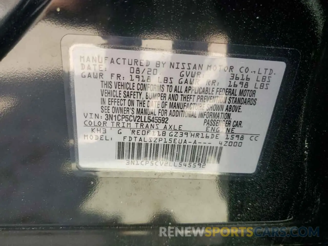 13 fotografías del automóvil dañado 3N1CP5CV2LL545592 NISSAN KICKS 2020
