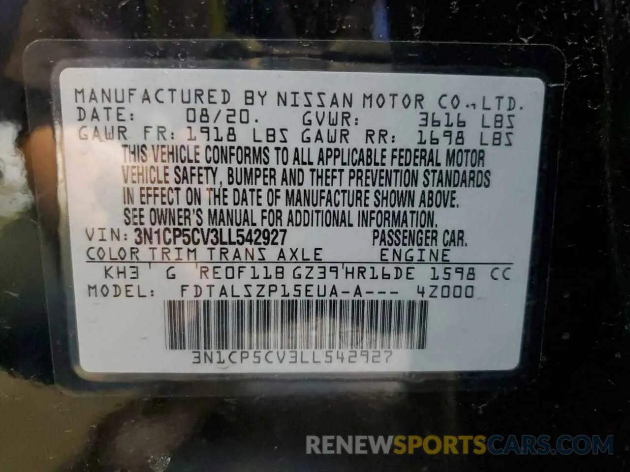 13 fotografías del automóvil dañado 3N1CP5CV3LL542927 NISSAN KICKS 2020
