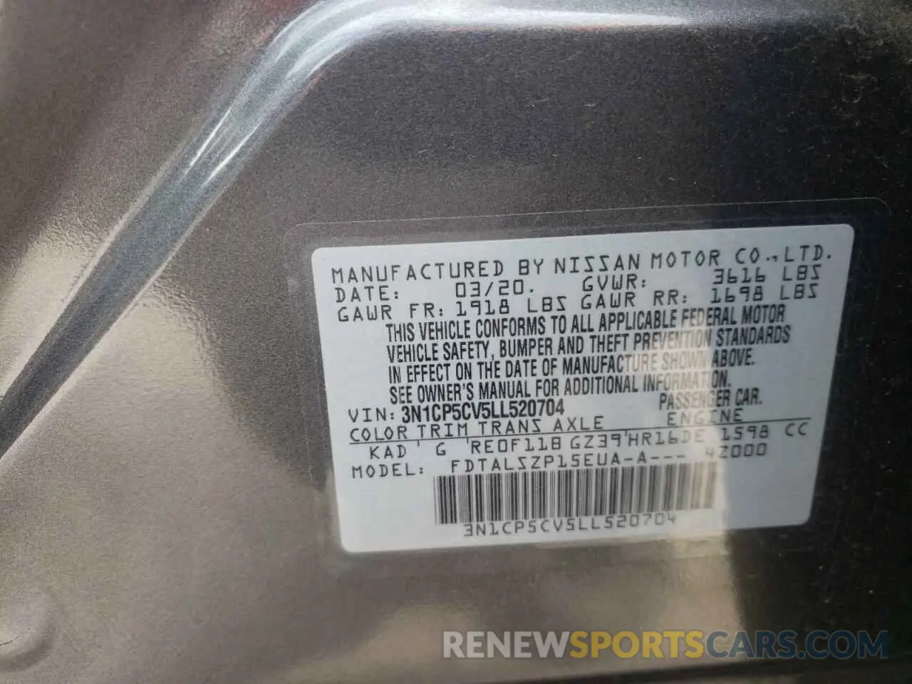 13 fotografías del automóvil dañado 3N1CP5CV5LL520704 NISSAN KICKS 2020