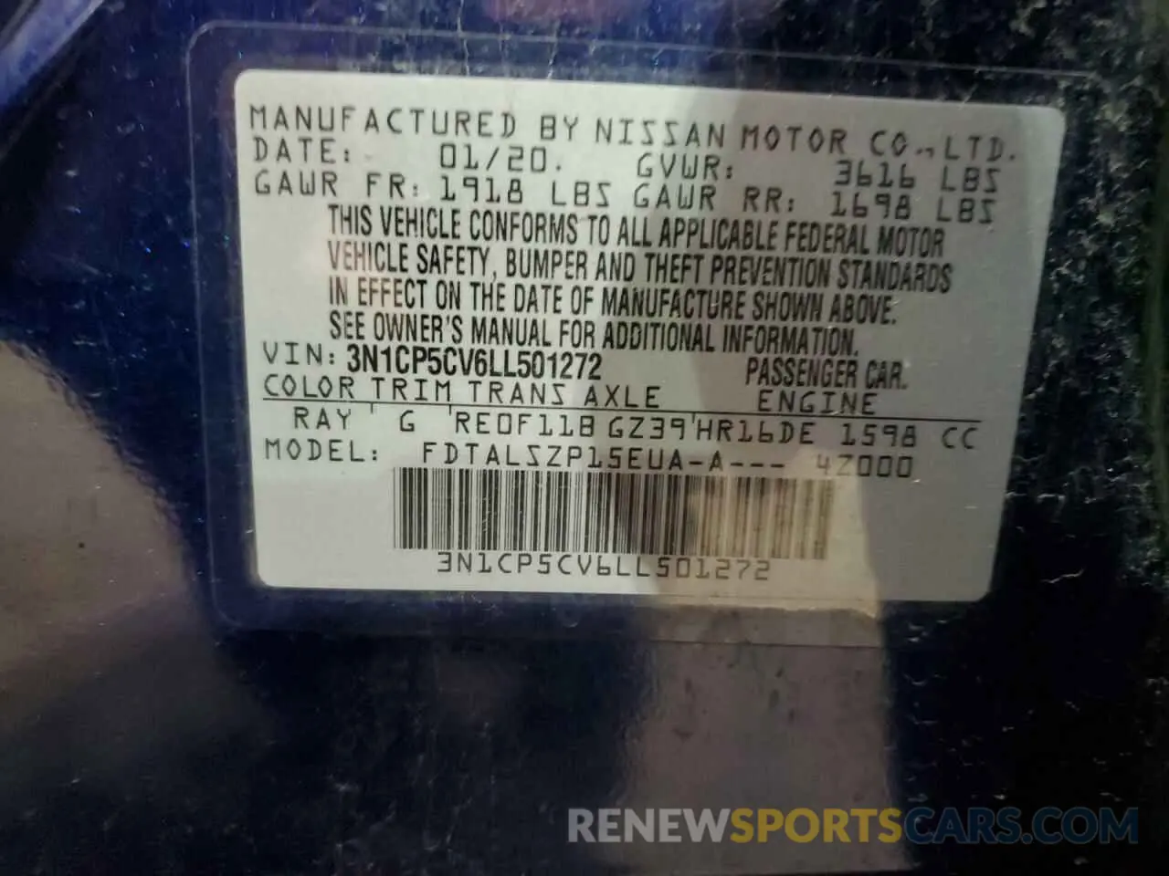 13 fotografías del automóvil dañado 3N1CP5CV6LL501272 NISSAN KICKS 2020