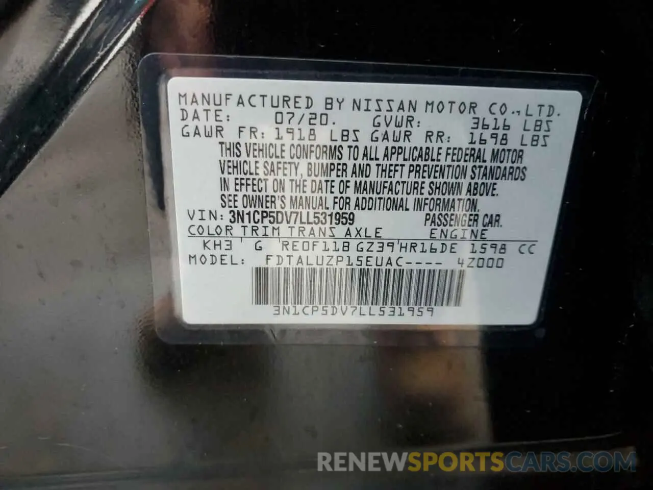 13 fotografías del automóvil dañado 3N1CP5DV7LL531959 NISSAN KICKS 2020