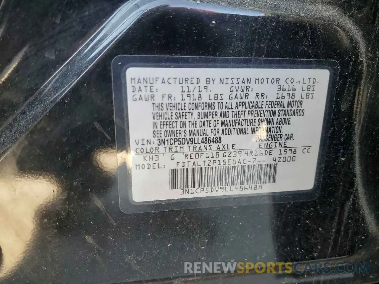 13 fotografías del automóvil dañado 3N1CP5DV9LL486488 NISSAN KICKS 2020