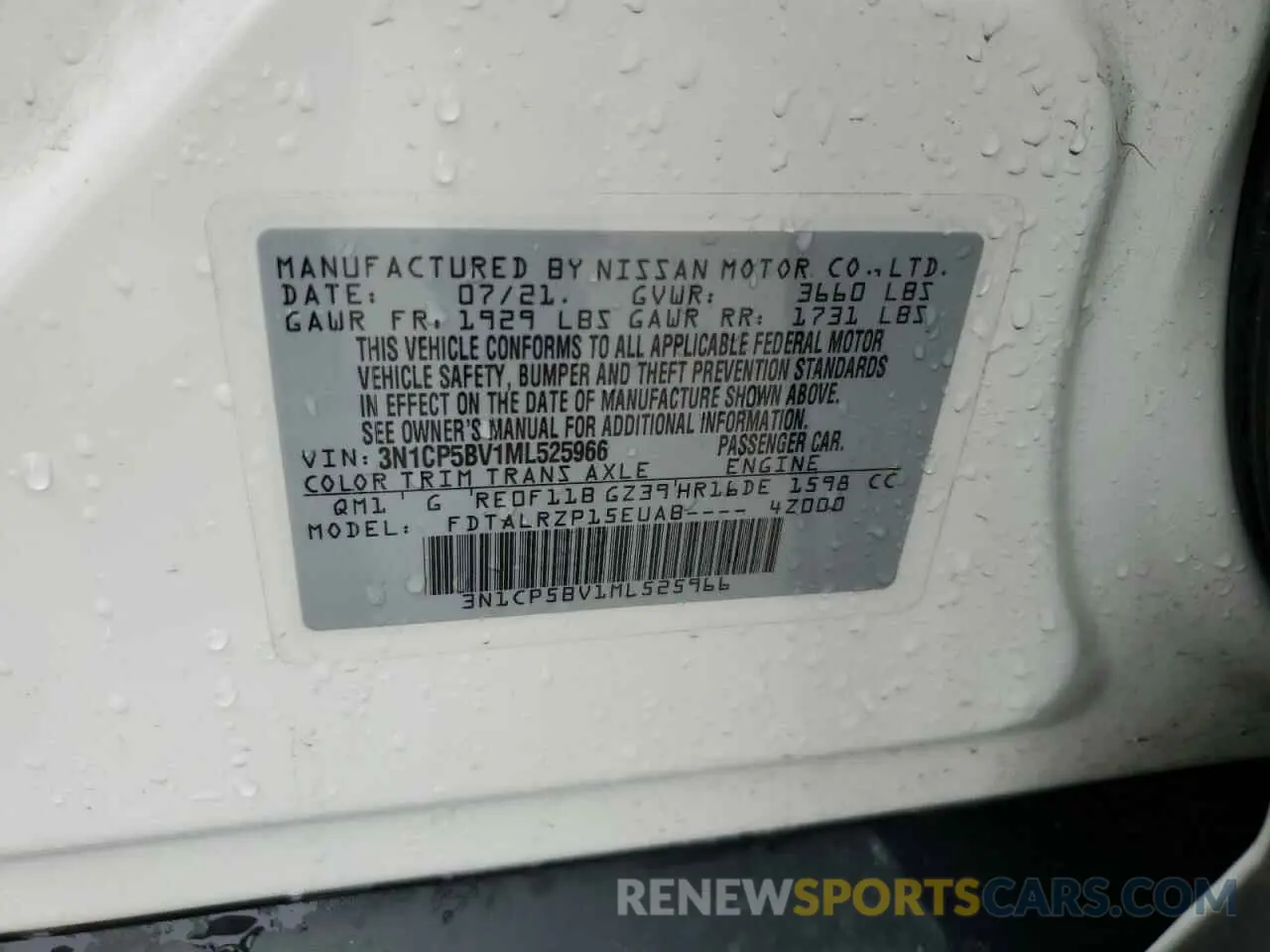 13 fotografías del automóvil dañado 3N1CP5BV1ML525966 NISSAN KICKS 2021