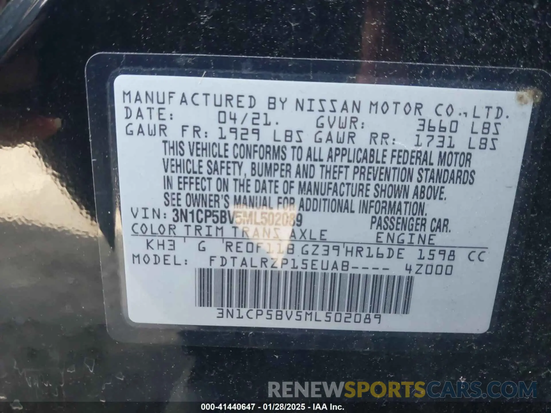 9 fotografías del automóvil dañado 3N1CP5BV5ML502089 NISSAN KICKS 2021