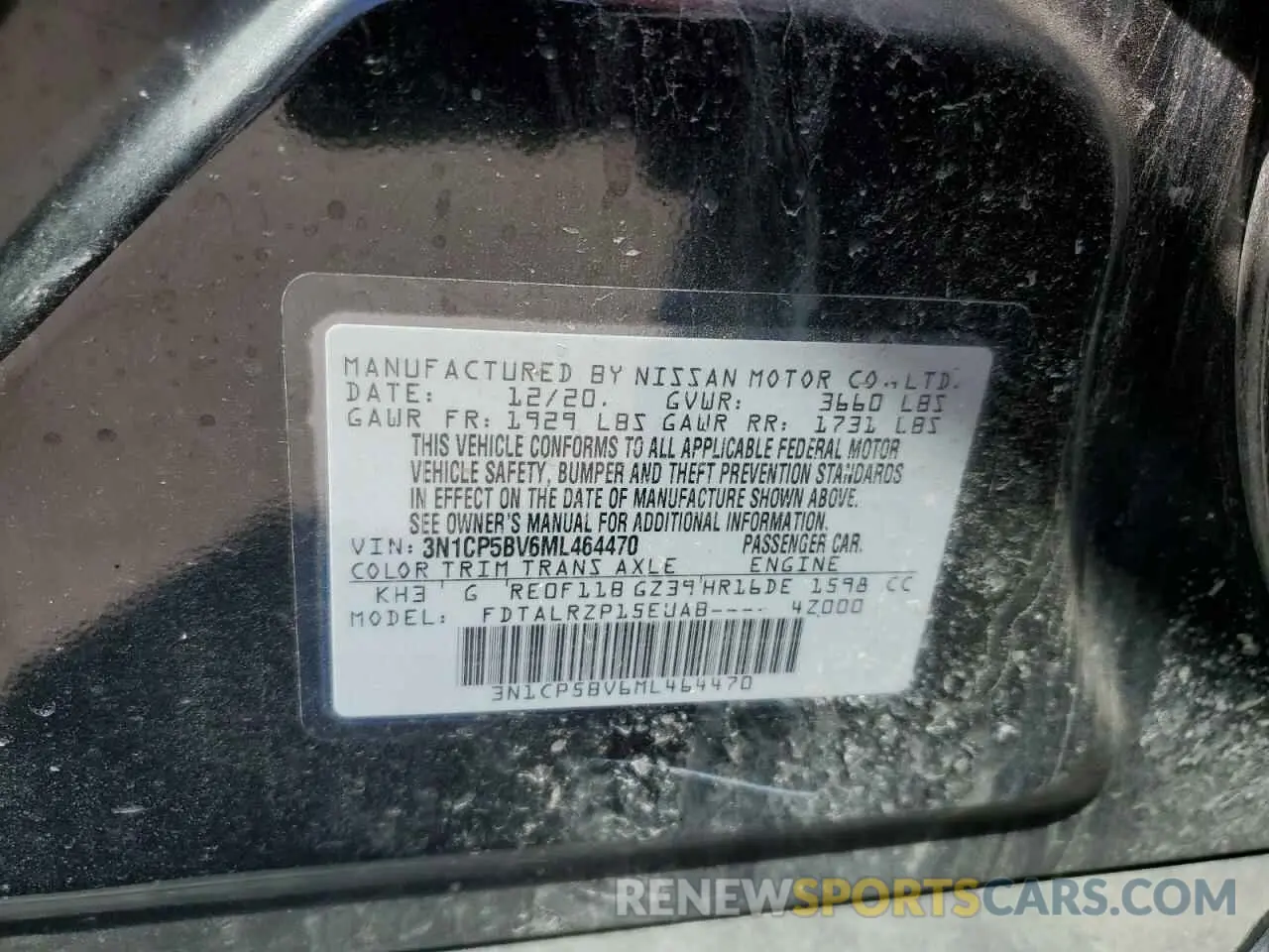 13 fotografías del automóvil dañado 3N1CP5BV6ML464470 NISSAN KICKS 2021