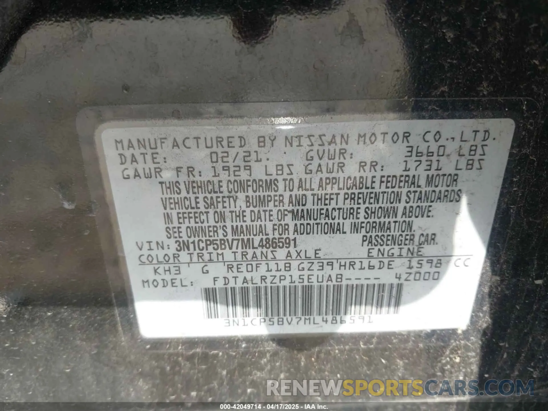 9 fotografías del automóvil dañado 3N1CP5BV7ML486591 NISSAN KICKS 2021