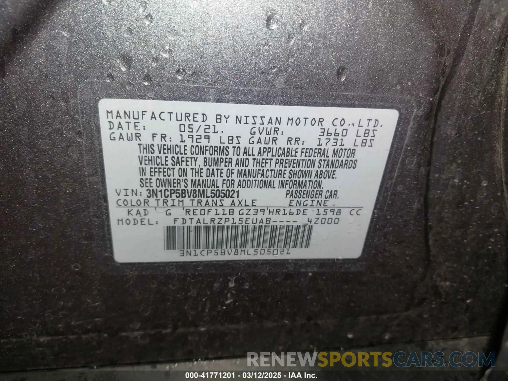 9 fotografías del automóvil dañado 3N1CP5BV8ML505021 NISSAN KICKS 2021