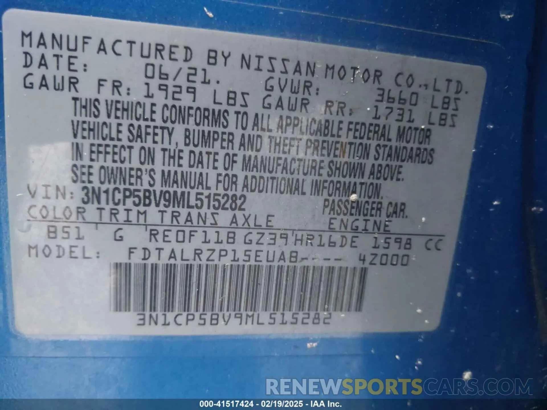 9 fotografías del automóvil dañado 3N1CP5BV9ML515282 NISSAN KICKS 2021